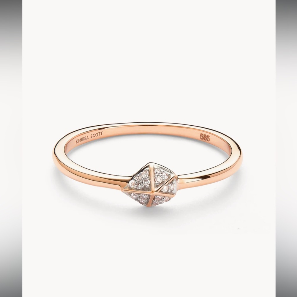 TWO size 6 Kendra Scott Solid 14k rose gold Fazia Rings
